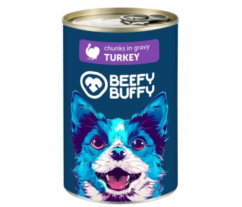 BEEFY BUFFY хапки в сос с пуешко за кучета, 1240 г